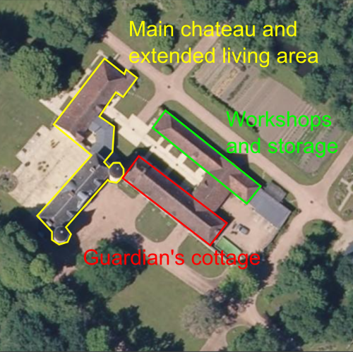 Birds eye view of the buildings